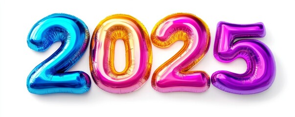 Obraz premium Colorful 3D Text for New Year 2025