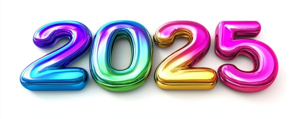 Colorful 3D Text for New Year 2025