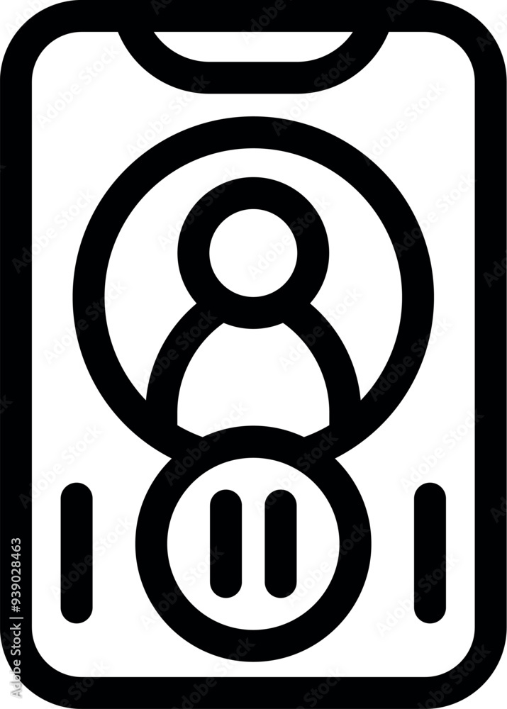 Poster Smartphone is displaying a user profile with a pause button, symbolizing the concept of taking a break from social media