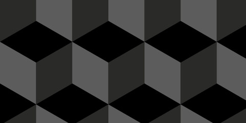 Abstract black and gray geometric style minimal blank cubic. Geometric pattern illustration mosaic, square and triangle wallpaper. seamless triangles shape mosaic backdrop art texture vector grid.