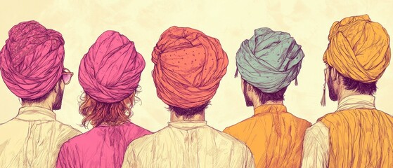 Fototapeta premium Turban Cultural Festival Sikhism Religion Spiritual Symbol