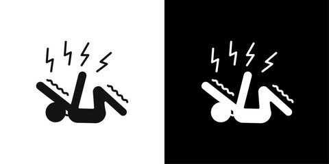 Epilepsy icon flat line symbol set.