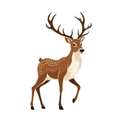 Playful Reindeer with Striking Antlers and Spotty Coat