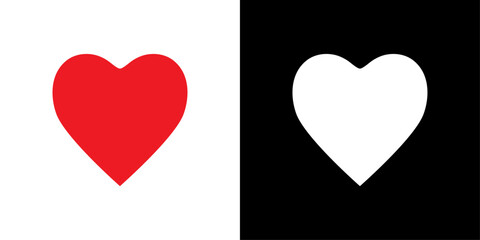 Hearts icon flat line symbol set.