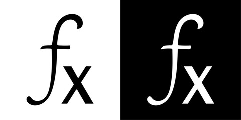Math function icon flat line symbol set.