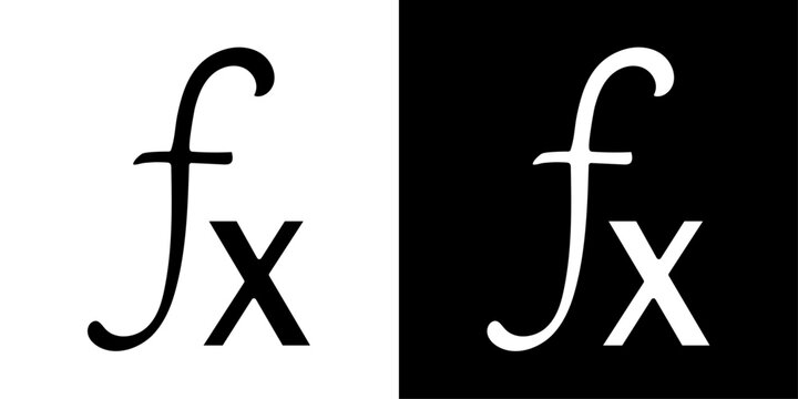 Math function icon flat line symbol set.