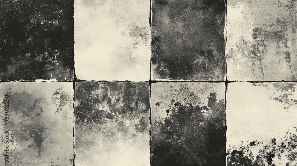 Poster realistic texture overlay mimicking a worn paper effect includes overlay texture stamps with an old 