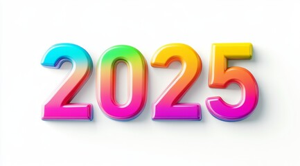 Colorful 3D Text for New Year 2025
