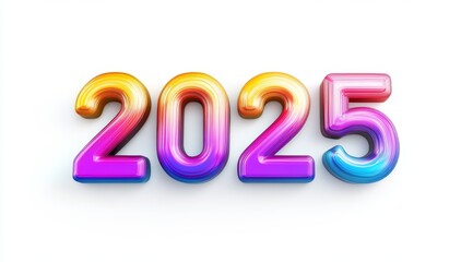 Colorful 3D Text for New Year 2025