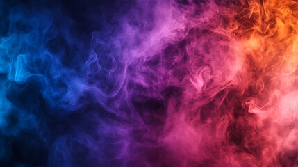 Obraz premium A vibrant, dynamic smoke background with a dark, clear area for text