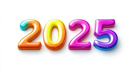 Colorful 3D Text for New Year 2025