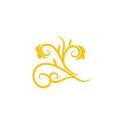 Fototapeta premium gold flower swirl illustration