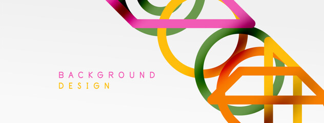 Abstract background - colorful circle lines technology or business digital template