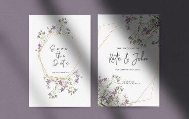 Elegant floral wedding invitation