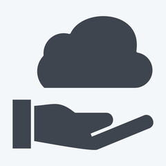 Icon Share Cloud. related to Network symbol. glyph style. simple illustration