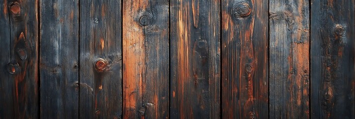 Obraz premium Dark Brown Weathered Wooden Plank Texture Background