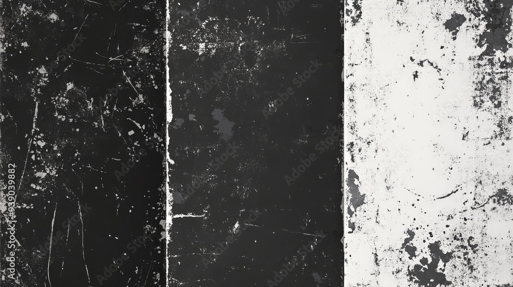 Poster set of grunge textures with a distressed effect includes a grunge background with a vector textured 