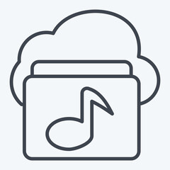 Icon Cloud Music. related to Network symbol. line style. simple illustration