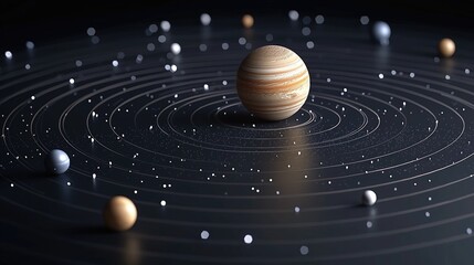 Obraz premium Orbital Symphony: Planets in Artistic Motion