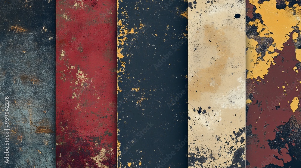 Poster set of grunge urban backgrounds with a dusty overlay and distressed grain texture easily apply these