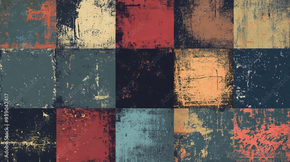 Poster set of grunge urban backgrounds with a dusty overlay and distressed grain texture easily apply these