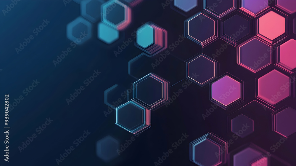 Poster hexagons pattern. geometric abstract background with simple hexagonal elements. medical, technology 