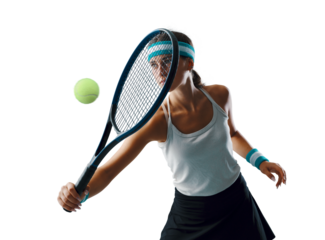 Woman hitting a tennis backhand