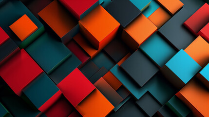 Dynamic Layers: 3D Color Shape Overlapping HD Wallpapers for a Modern Look
