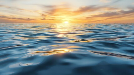 Obraz premium Serene waters reflecting a vibrant sunset, creating a tranquil atmosphere for relaxation and contemplation