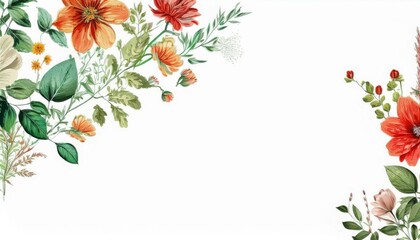 spring flowers frame