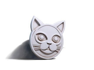 Fototapeta premium 3d illustration Dangerous cat face logo isolated on transparency background PNG