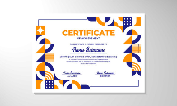 Modern flat certificate design template