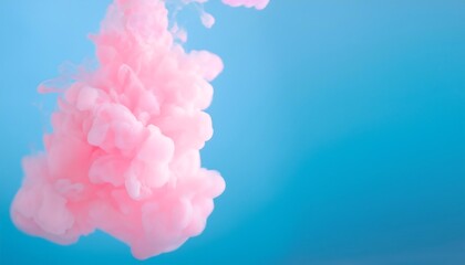 Fototapeta premium Abstract pastel pink color paint with pastel blue background.. Fluid composition with copy space
