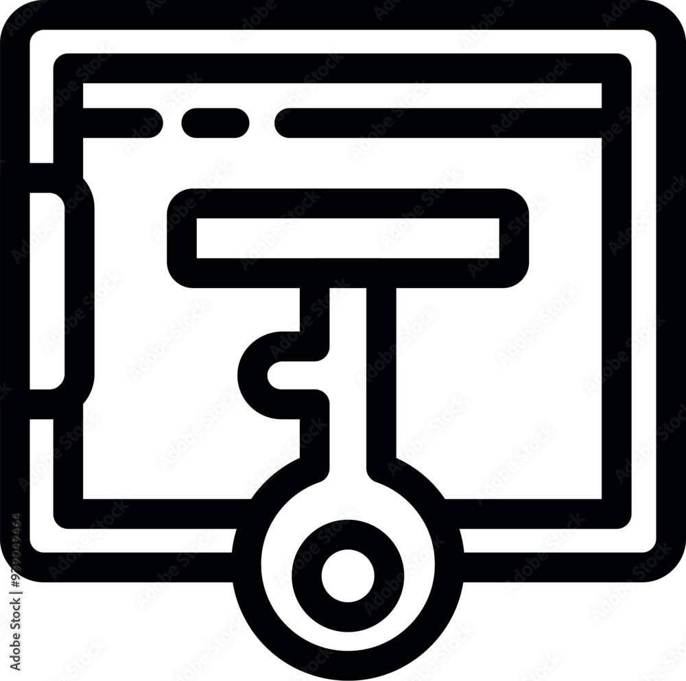 Aufkleber this vector illustration depicts a website with a key, representing online security and data protect