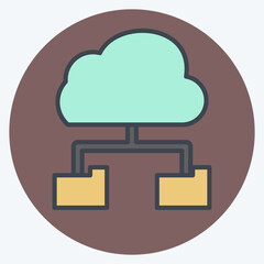 Icon Cloud Storage. related to Network symbol. color mate style. simple illustration