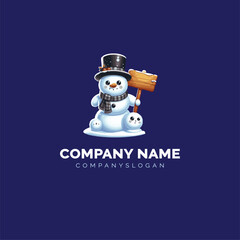 snowman logo design, vector logo design, illustration 