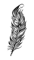 Obraz premium Tribal Feather Tattoo black and white illustration