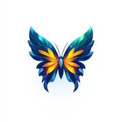 Fototapeta premium Abstract Blue and Yellow Butterfly