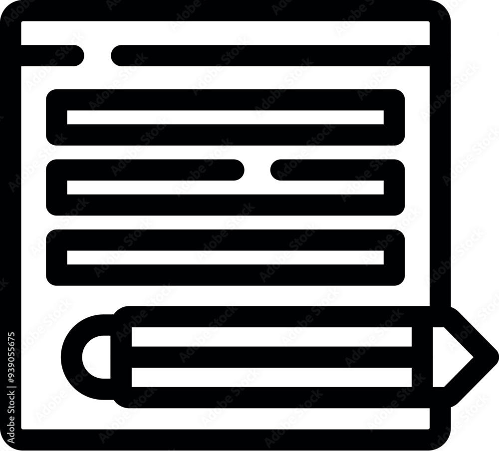 Poster pencil is editing a document with a cursor icon, perfect for representing web design
