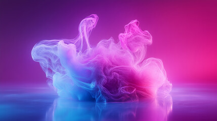 Ethereal Nebula with Gradient Colors and Reflective Surface