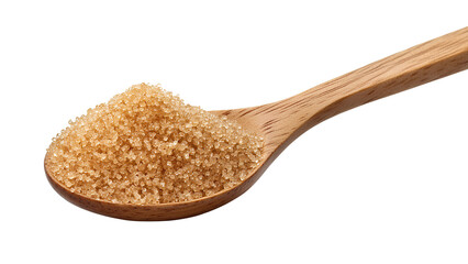 Natural Brown Sugar in Wooden Spoon - Organic Sweetener for Baking and Cooking