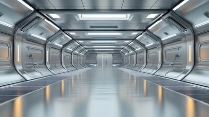 Obraz premium Futuristic Metal Corridor.