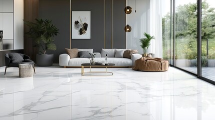 Latest White Marble Carrara With Golden Veins On It. Generative ai