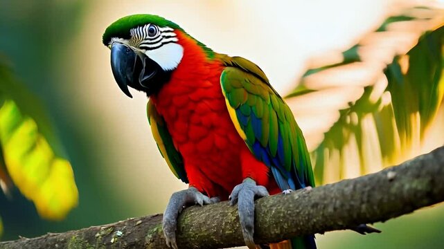 a parrot on a branch footage