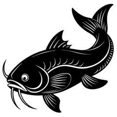  cat fish vector icon