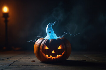 halloween pumpkin on a dark background