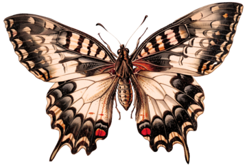 Retro vintage butterfly cut out illustration isolated