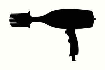 Hair Dryer Silhouettes Vector Illustration