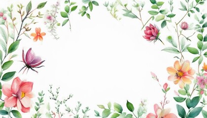 spring flowers frame