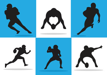American Football And Player silhouette Vector